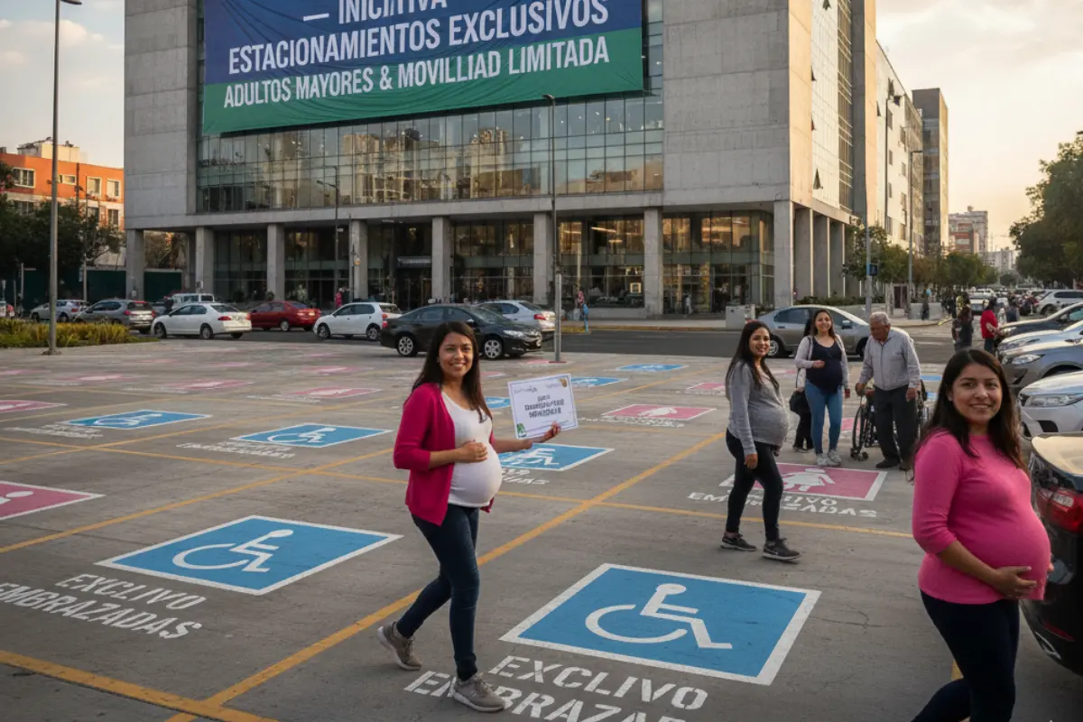 Estacionamiento exclusivo para embarazadas. Foto: IA