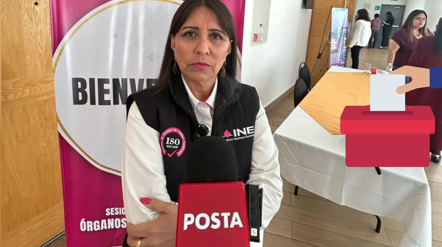 Aracely Frías, vocal ejecutiva del INE en Durango, habla sobre el próximo proceso electoral. | Foto: Alejandro Ávila.