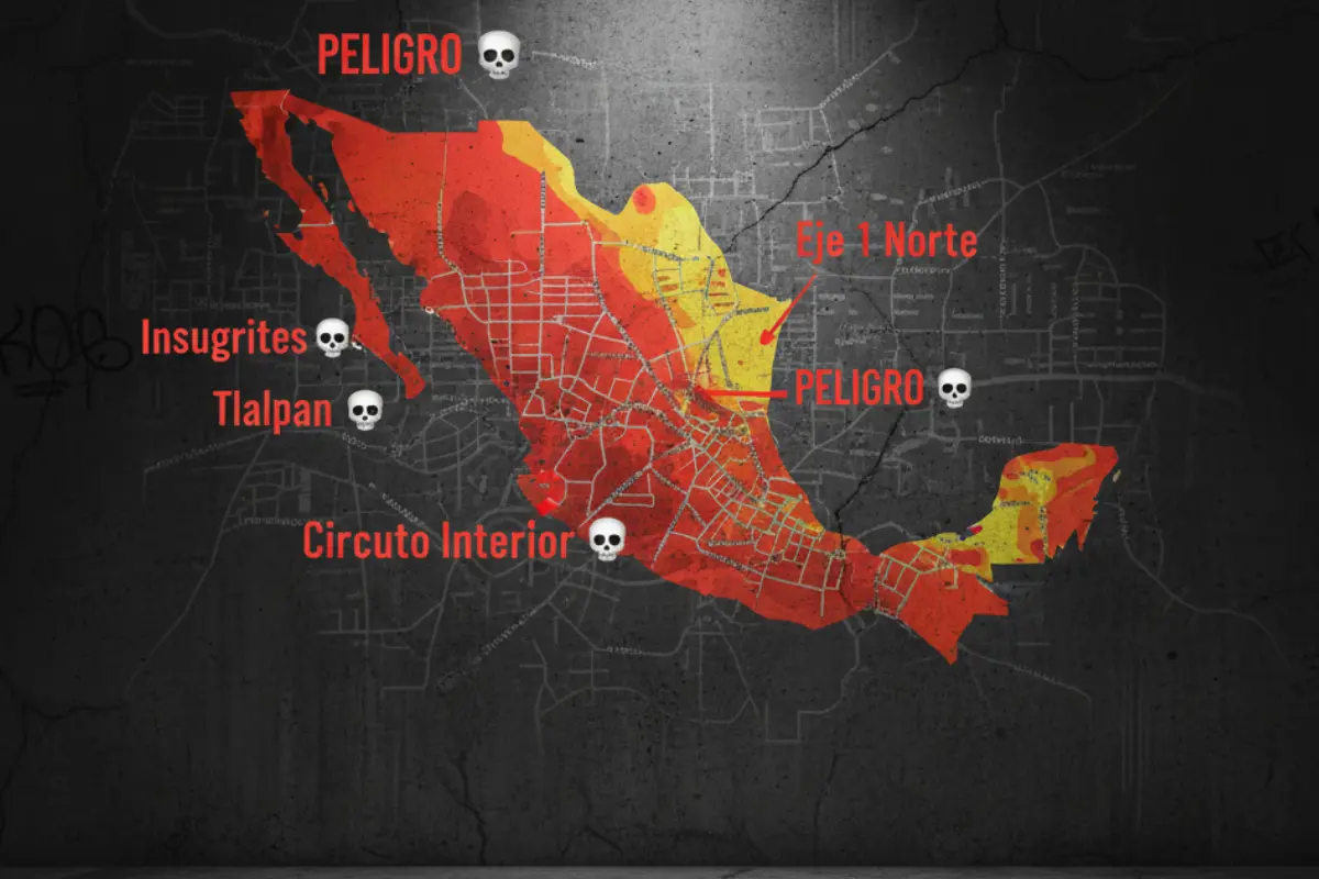 Peligrosas calles de la CDMX para manejar. Foto: IA