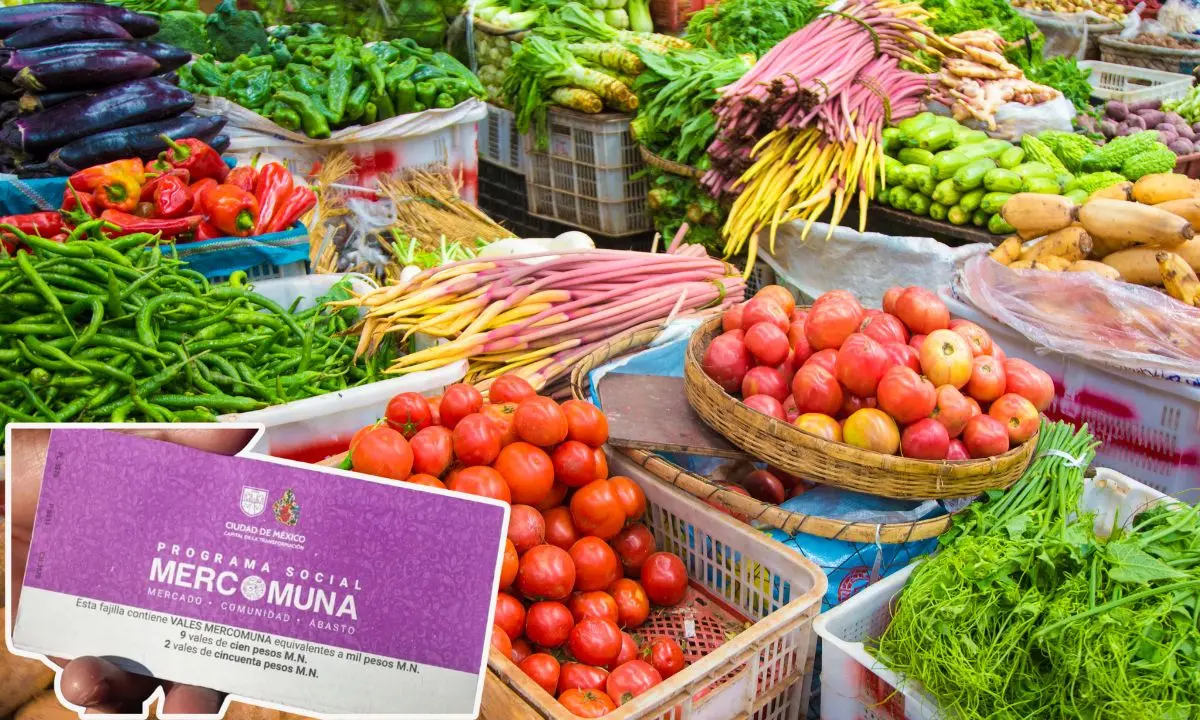 Mercado en CDMX, Vales Mercomuna.   Foto: Gobierno CDMX | Canva