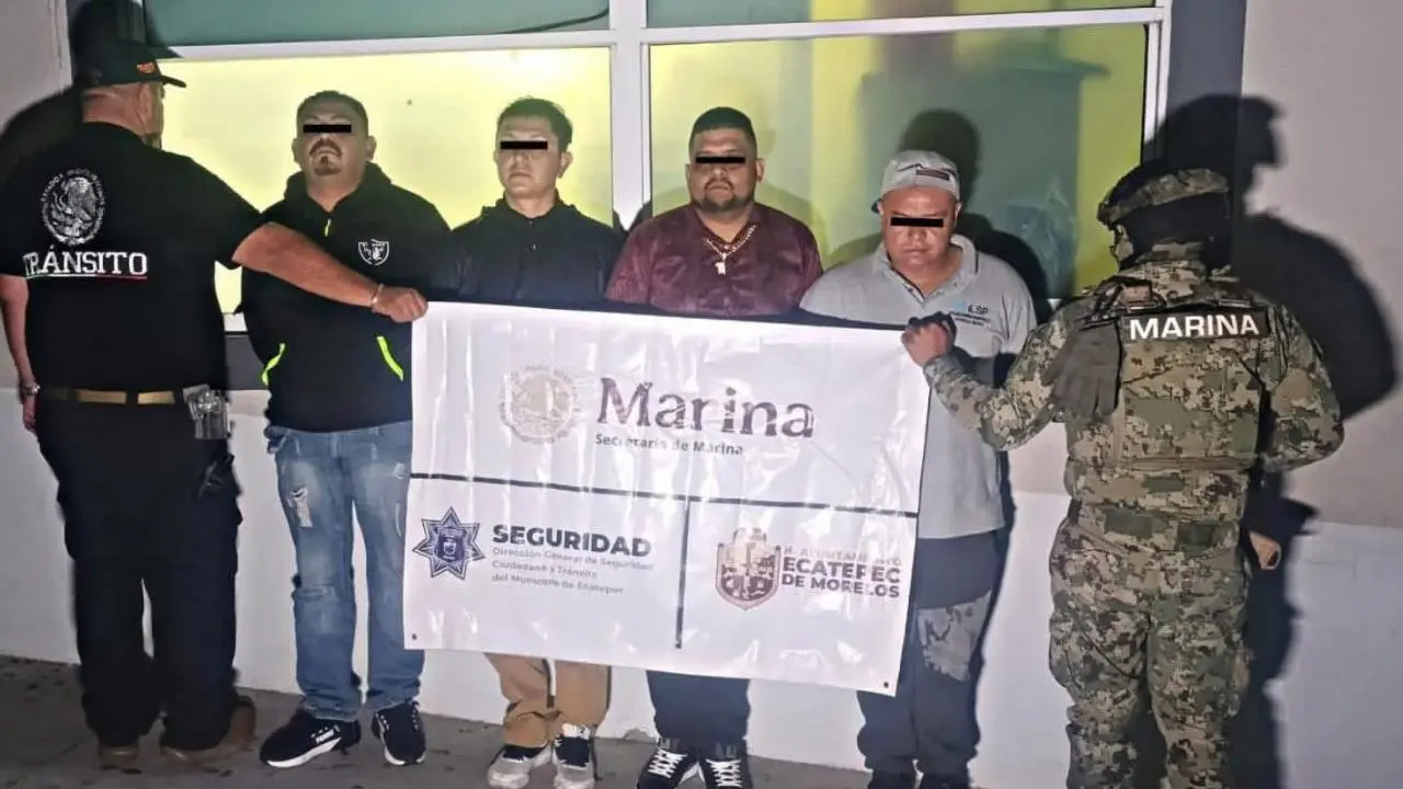 Caen presuntos montachoques de la Unión 300 por extorsión en vía pública. Foto: Dirección General de Seguridad Ciudadana y Tránsito Municipal de Ecatepec