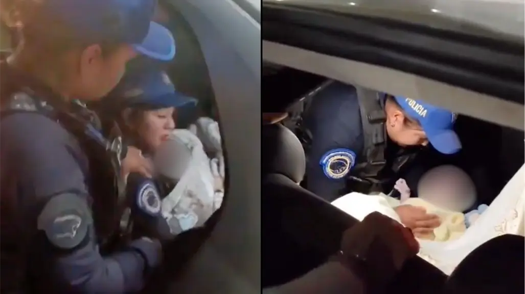 VIDEO | Policías de CDMX auxilian a mujer embarazada a dar a luz en plena calle