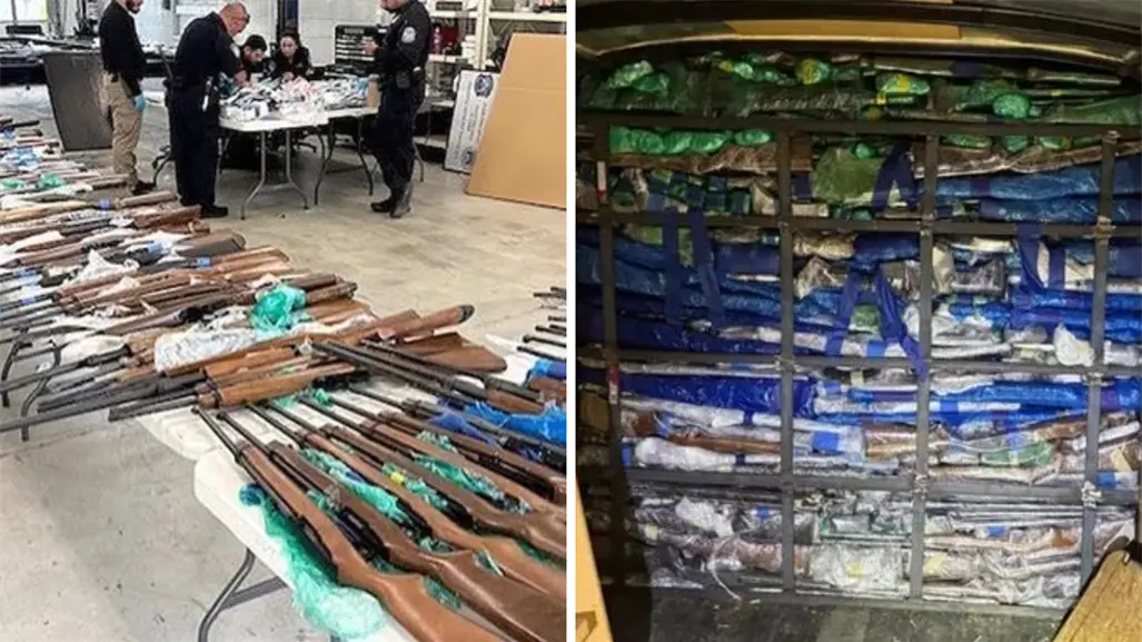 Decomisan 400 armas ilegales que intentaban cruzar de Estados Unidos a Tamaulipas