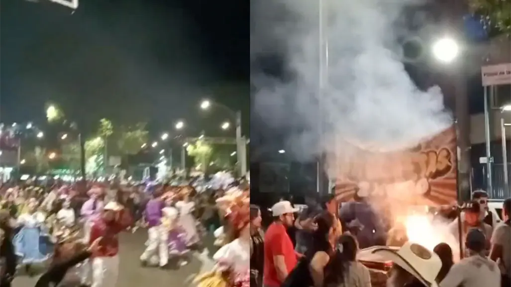 VIDEO | Incendio durante Desfile de Catrinas en CDMX alarma a usuarios; exigen más seguridad