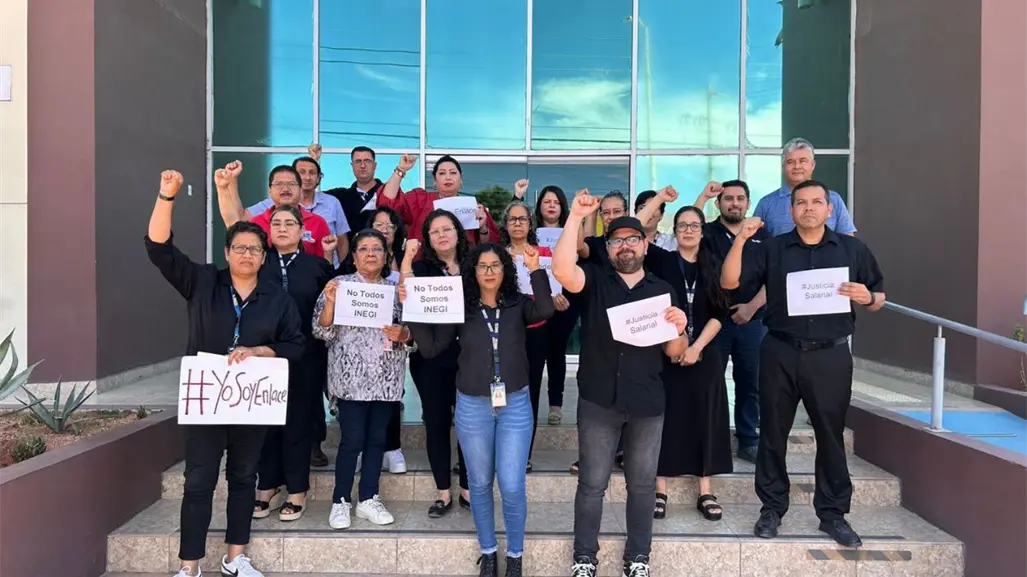 INEGI en BCS se une a manifestación nacional para exigir aumento de sueldos