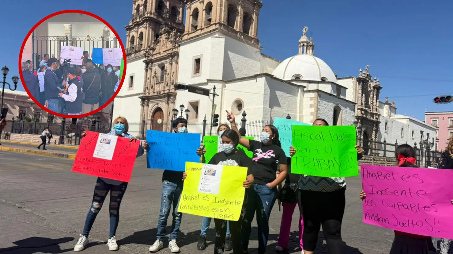 Durante la mañana de este lunes chocaron manifestates en el Centro Histórico. Foto: Jesús Carrillo.