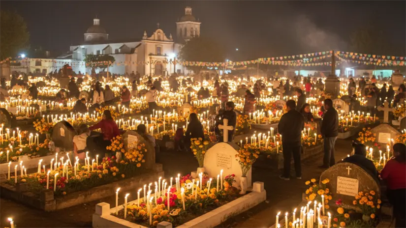 imagen recuadro Panteón de Mixquic | Foto: Gemini IA