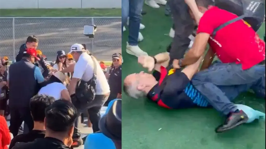 VIDEO | Asistentes al GP de México protagonizan pelea mientras pilotos de F1 daban todo en la pista