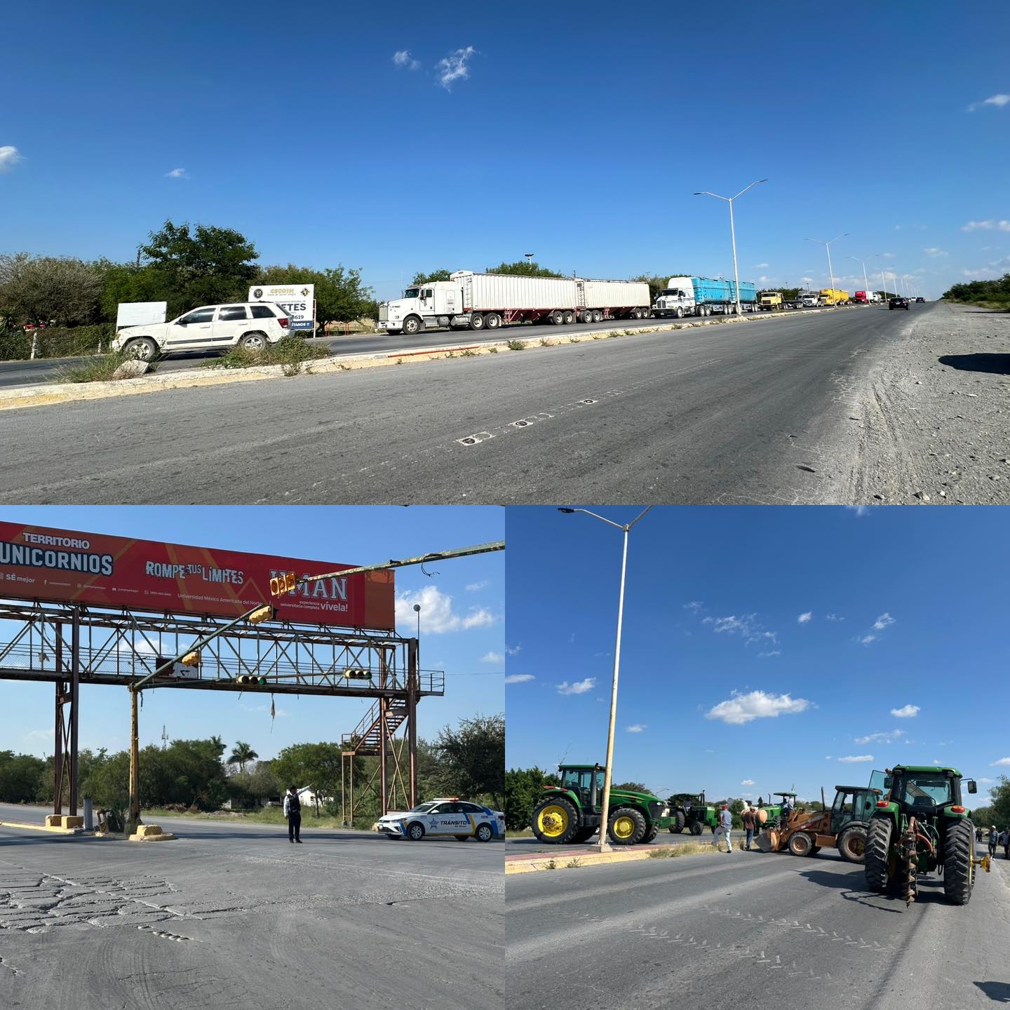 Cierre de libramiento en Río Bravo afecta al decenas de transporte de carga Cierre de libramiento en Río Bravo afecta al decenas de transporte de carga