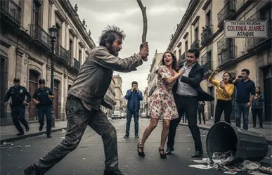 VIDEO | Ataque en colonia Juárez; testigos relatan agresión de indigente a pareja