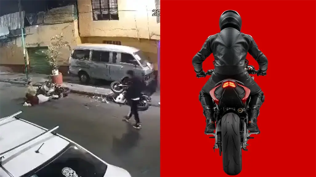 VIDEO | Motociclista realiza caballito pierde el control y embiste a pareja en moto en CDMX