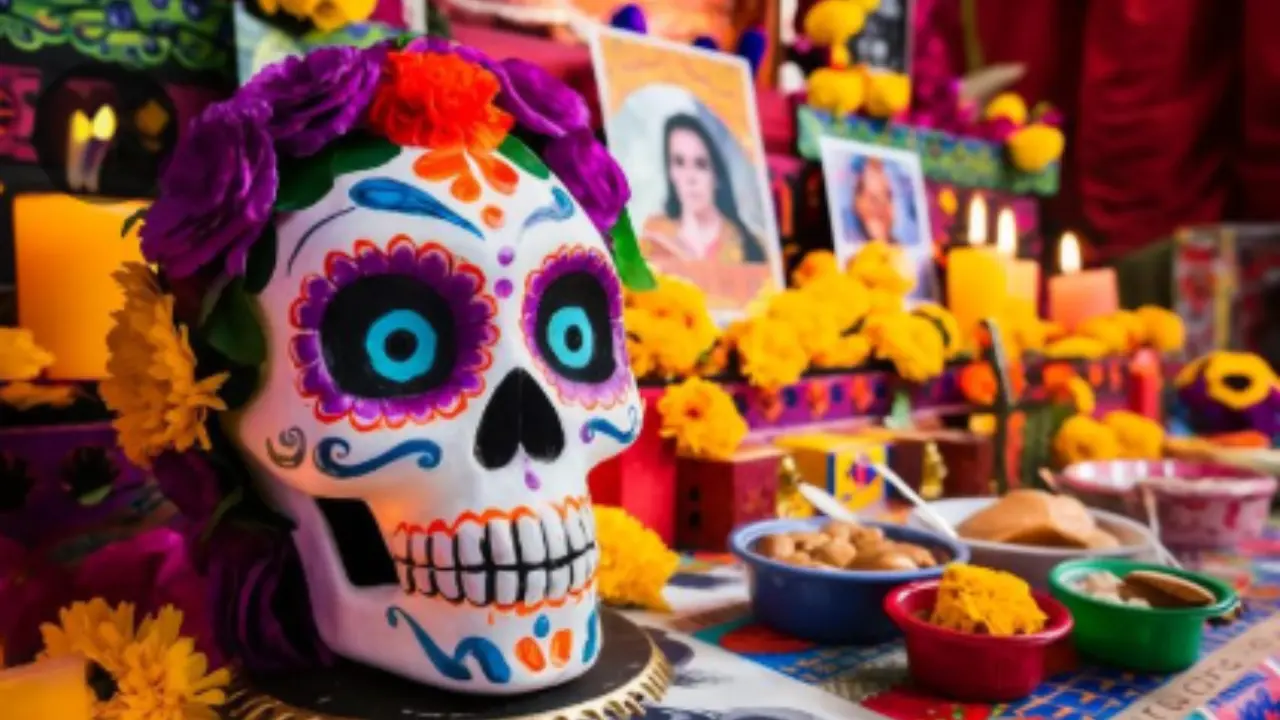 La comida es una de las principales piezas de los altares en Tamaulipas | Foto: Perla Herrera