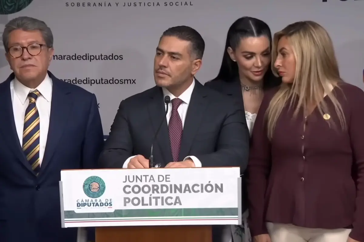 Ricardo Monreal, Omar García Harfuch, Gabriela Jiménez y Jessica Saiden Foto: Cámara de Diputados