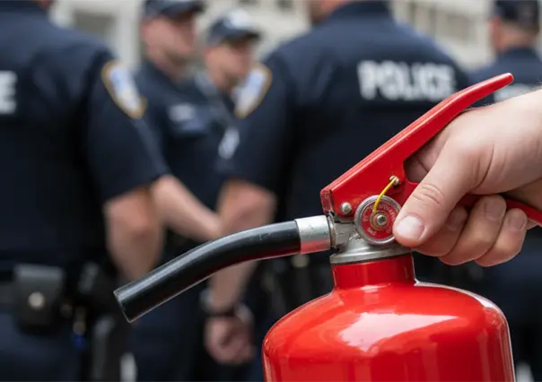 VIDEO | Motociclistas agreden a policías con extintor mientras huyen en avenida de CDMX