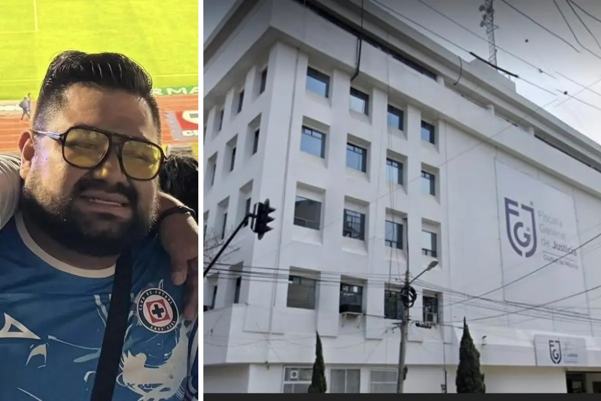 FGJCDMX y Rodrigo Mondragón aficionado del Cruz Azul. Foto: @MissRavenPliss y fgjcdmx.com | Canva