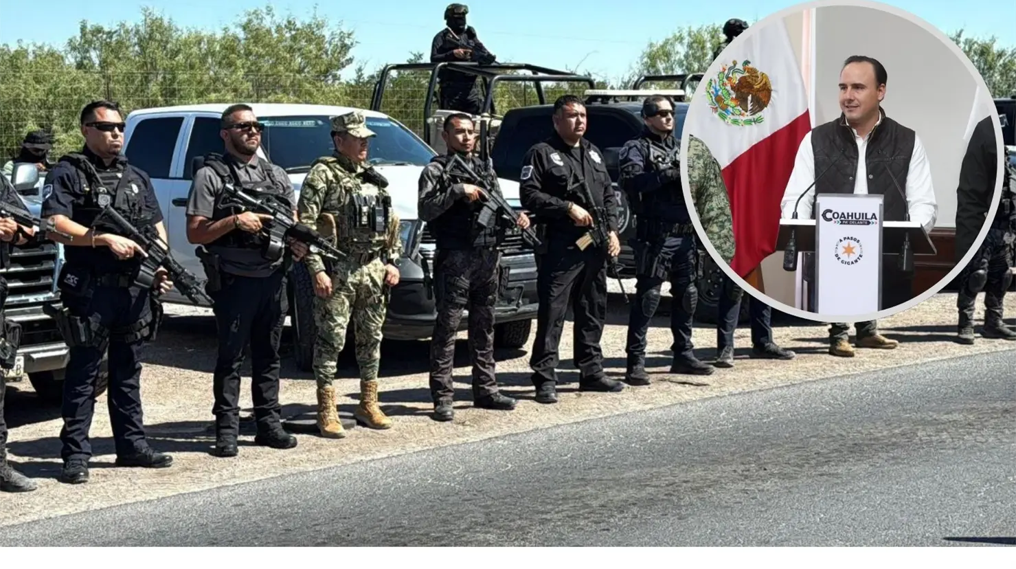 El gobernador Manolo Jiménez Salinas confirmó que se rendirá un homenaje al oficial que perdió la vida en cumplimiento de su deber. (Fotografía: Gobierno de Coahuila)