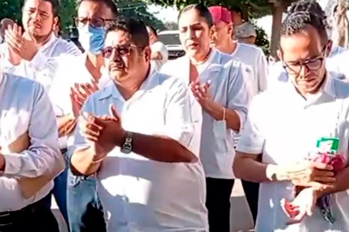 Este día se realizó una protesta de trabajadores del sector Salud en La Paz. Foto: Rocío Casas.