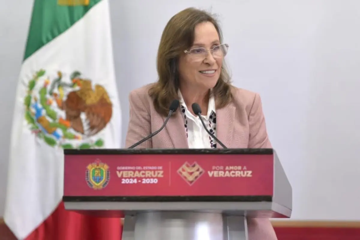Rocío Nahle en conferencia de prensa Foto: Gobierno de Veracruz
