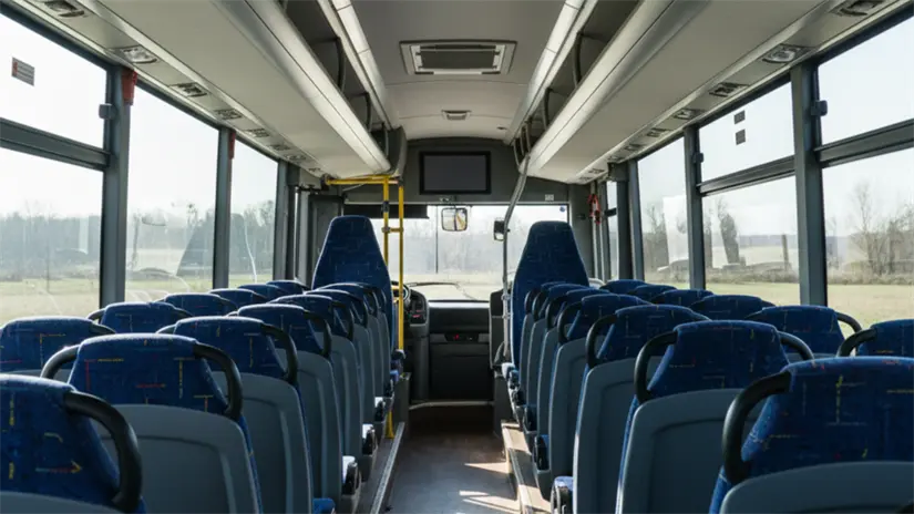 imagen recuadro Interior de un autobús | Gemini IA