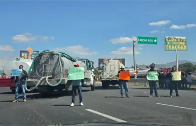 Accesos al AIFA bloqueados por manifestantes; protestan por falta de agua en los limites de Edomex con Hidalgo