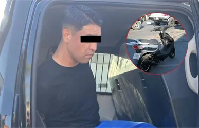 Detienen a hombre que circulaba en motocicleta robada en el centro de Monterrey