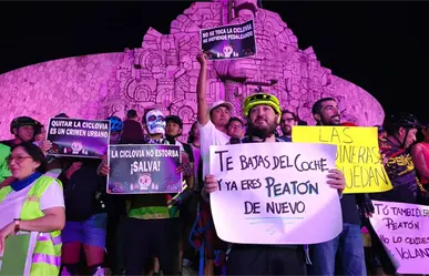 Ciclistas y peatones protestan exigiendo que "las jardineras se queden" en Paseo de Montejo