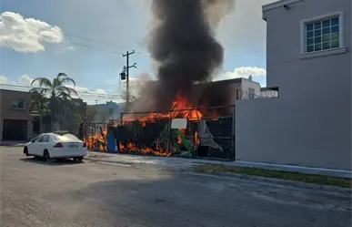 Incendio en taller mecánico de Guadalupe