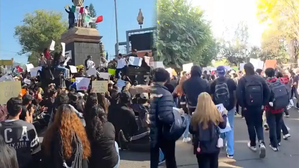Estudiantes de Uruapan protestan por el homicidio de Carlos Manzo