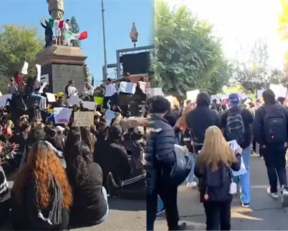 Estudiantes de Uruapan protestan por el homicidio de Carlos Manzo