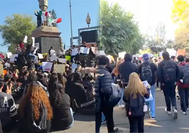 Estudiantes de Uruapan protestan por el homicidio de Carlos Manzo
