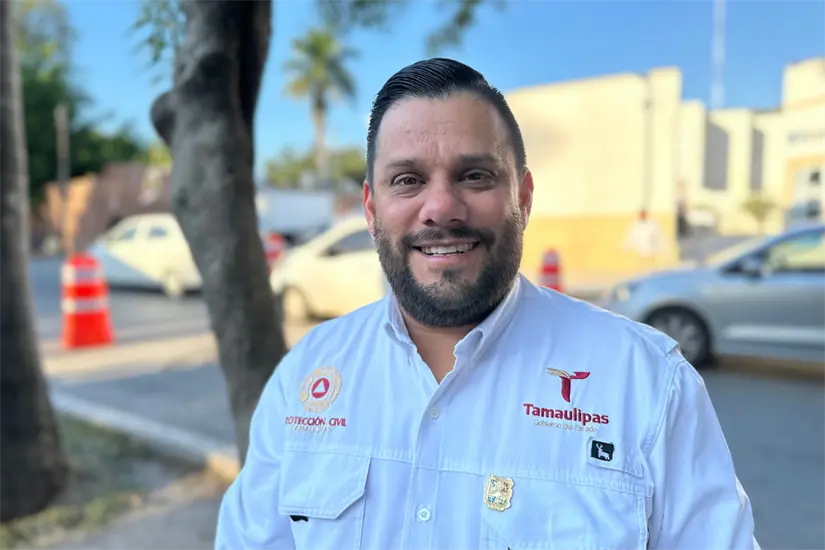 imagen recuadro Luis Gerardo González de la Fuente, coordinador estatal de Protección Civil en Tamaulipas | Foto: Daniel Espinoza