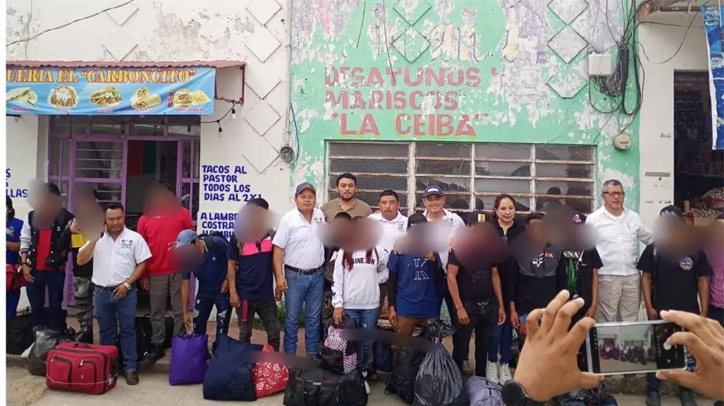 Niños rescatados en Sinaloa regresan a su comunidad en Chiapas