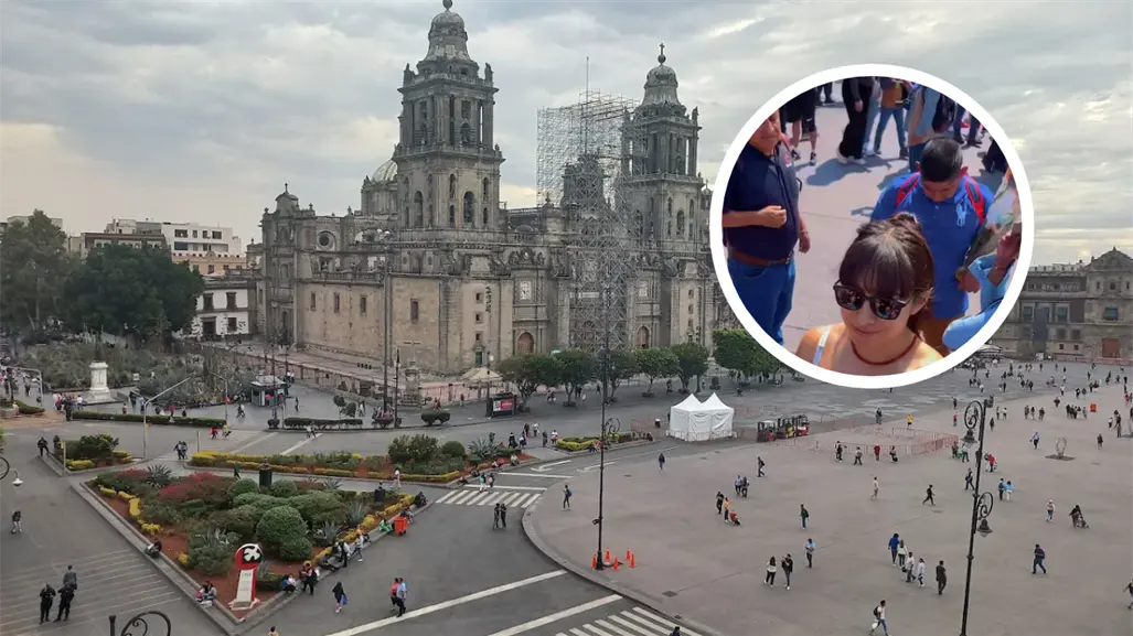 VIDEO | Hombre sigue a mujer en Zócalo de CDMX y causa indignación y alerta en redes sociales