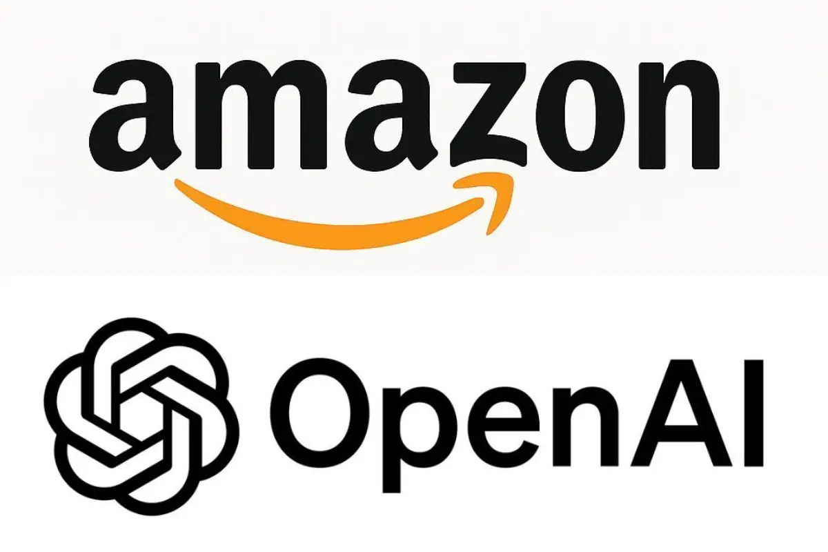 Logos Amazon y OpenAI Foto: Canva