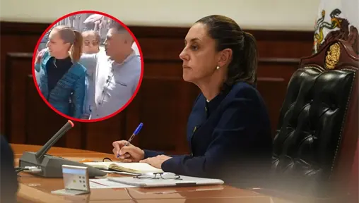 Hombre acosa a Claudia Sheinbaum afuera de Palacio Nacional Hombre acosa a Claudia Sheinbaum afuera de Palacio Nacional