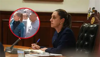 Hombre acosa a Claudia Sheinbaum afuera de Palacio Nacional