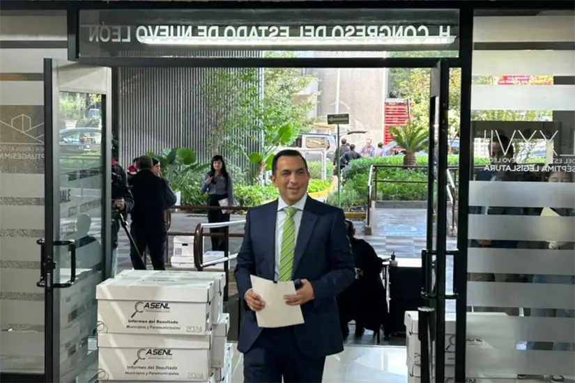 Este lunes, la Auditoría Superior del Estado de Nuevo León cumplió con la entrega del informe de la cuenta pública 2024. Foto: Diego Ovalle