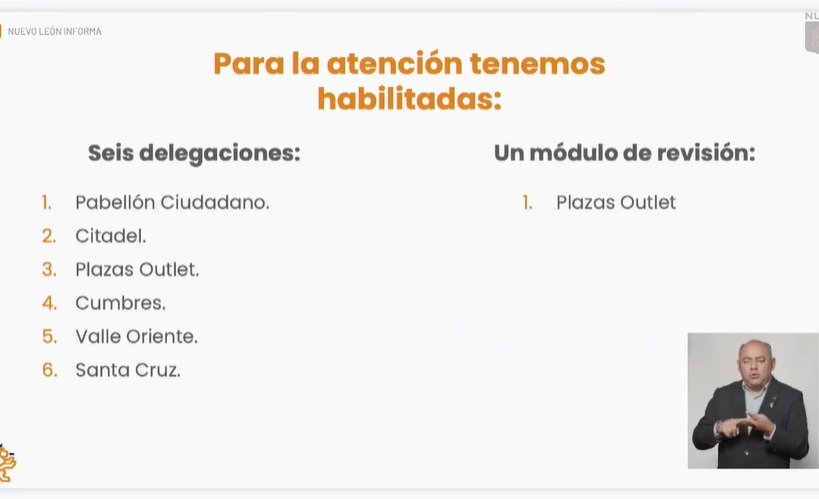 Estás son las delegaciones habilitadas para este trámite de placas foráneas
