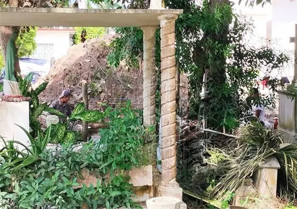Detectan demolición irregular en barda del cementerio municipal de Tampico