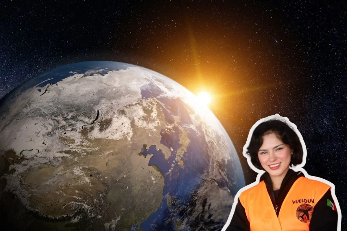 Ana Paola González Villanueva, estudiante de la Facultad de Ingeniería Mecánica y Eléctrica (FIME) de la Universidad Autónoma de Nuevo León (UANL) pide apoyo para poder viajar al espacio en un vuelo patrocinado de Blue Origin a través del programa SERA Space Age. Foto: X@anapaogonza / Canva