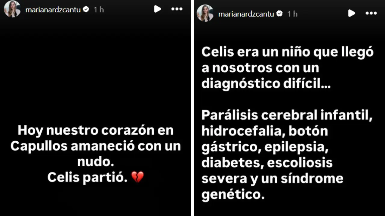 “Nos enseñó a vivir”: Mariana Rodríguez anuncia el fallecimiento de Celis, el pequeño guerrero de Capullos