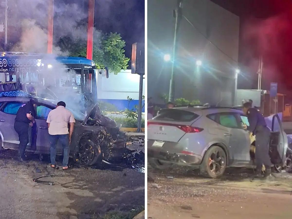 Esta jornada de jueves inició de manera fatal debido a un accidente que se registró en un cruce de la avenida Circuito Colonias al sur de la ciudad donde una persona perdió la vida tras un accidente que involucró a una unidad del Va y Ven.- Fuente Rea HD Mérida