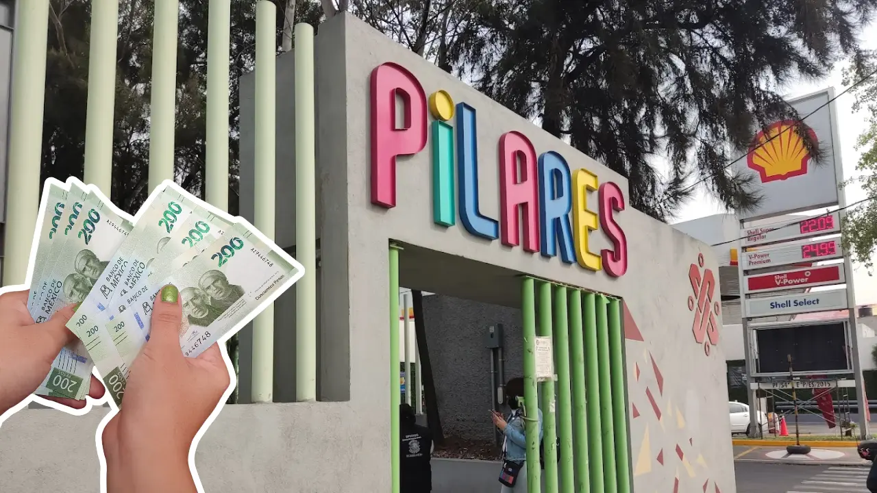 De fondo Pilares de CDMX, mano con billetes. Foto: Maps Luis San Juan | Canva