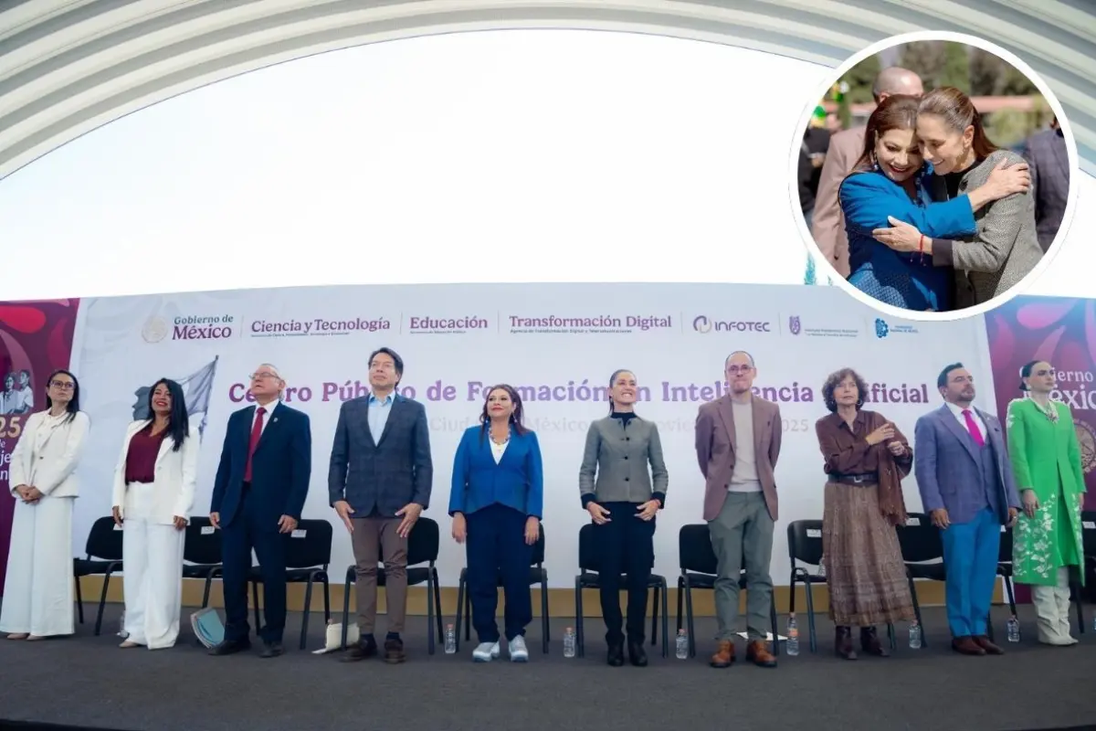 Clara Brugada lanza Centro de IA en Tláhuac. Foto: Gobierno CDMX l Canva