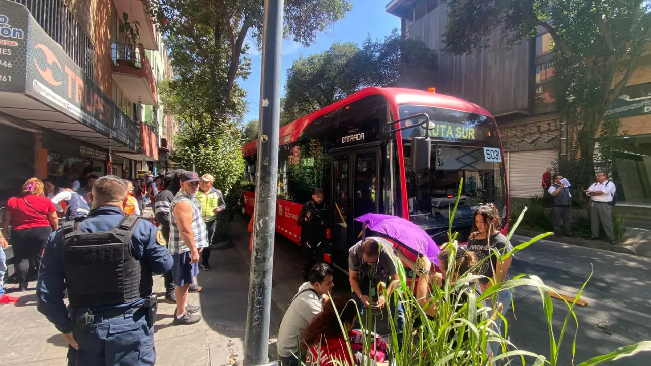 Enfrenón en Metrobús del Centro Histórico. Foto: Luis Antonio Alfaro