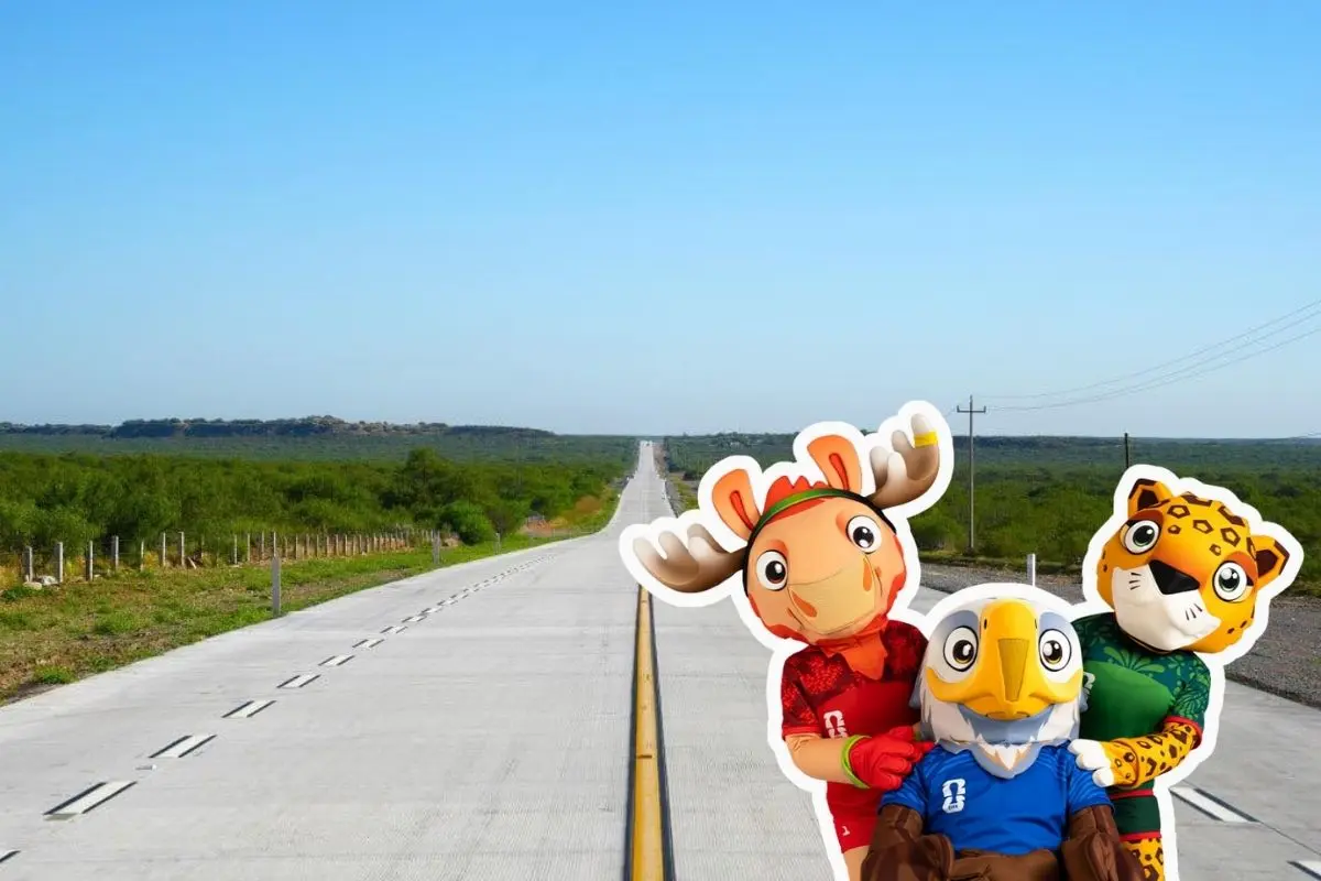 La carretera La Gloria-Colombia es la vía rápida y segura para viajar y vivir los partidos del Mundial 2026 en Nuevo León. Foto: Facebook Gobierno de Nuevo León / Facebook Monterrey FIFA World Cup 2026