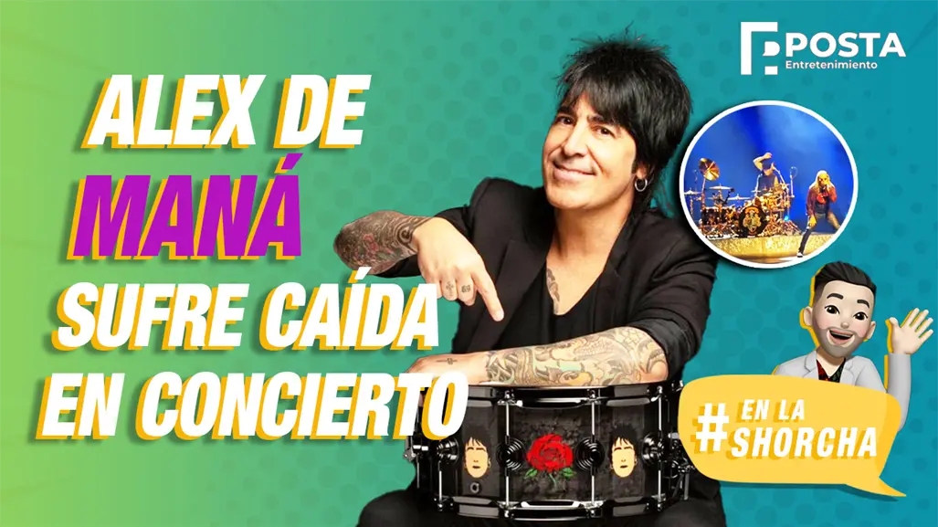 Álex González, baterista de Maná, sufre caída en pleno concierto