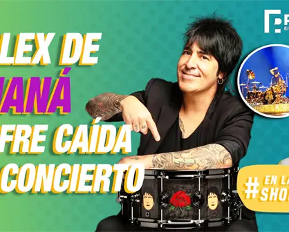 Álex González, baterista de Maná, sufre caída en pleno concierto