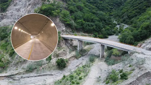 VIDEO | Así presume la SICT el túnel El Duraguense, parte de la carretera San Ignacio - Tayoltita