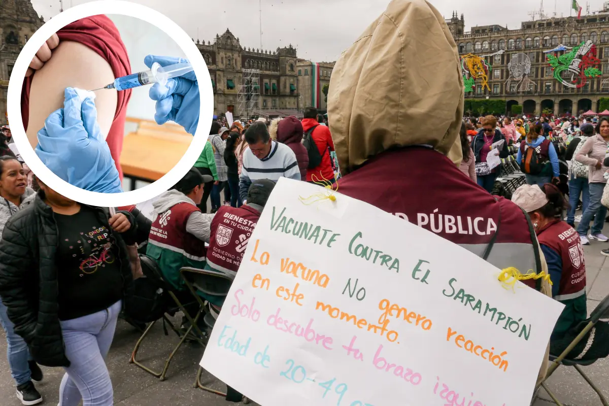 Abren módulos de vacunas en el Zócalo. Foto: X @luiszepeda23 | Canva